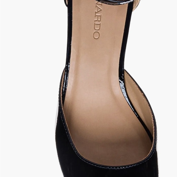 Bernardo Footwear Ankle Strap Sz 7.5 Black Patent Leather Remy Block Heel Pump - Picture 5 of 8